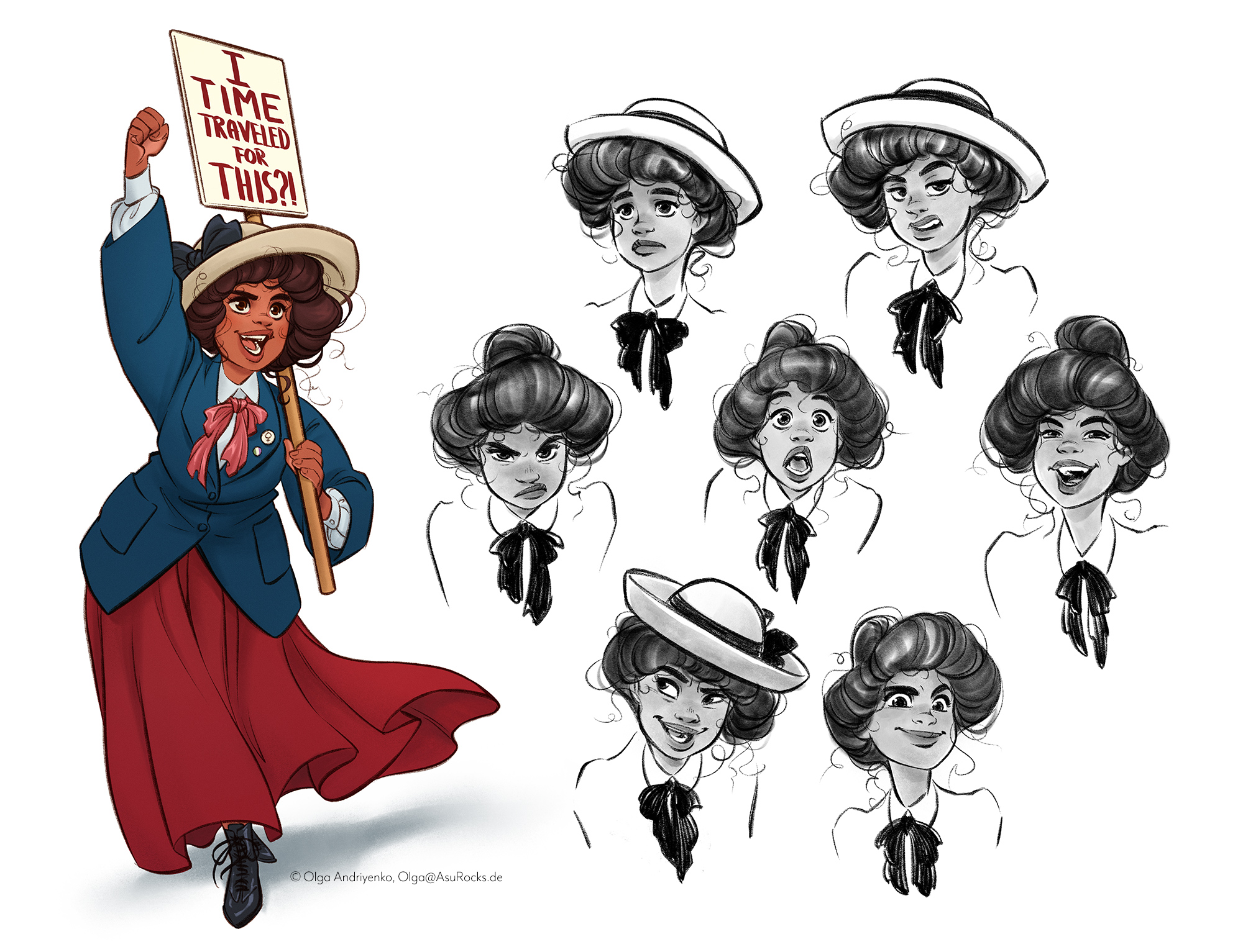 character design for suffragette character